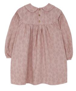 Dusty Pink Gathered Dress, Yellow Pelota - BubbleChops LLC