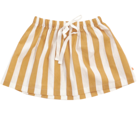 White & Camel Striped Skirt, Tinycottons - BubbleChops LLC