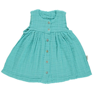 Turquoise Dress (Organic Cotton), Poudre Organic - BubbleChops LLC