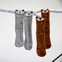 Raccoon Knee Socks in Brown, Mini Dressing - BubbleChops LLC
