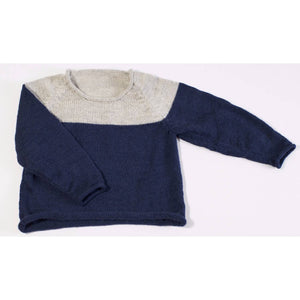 Handknitted Alpaca Wool Unisex Sweater (Navy), Elks of Ireland - BubbleChops LLC