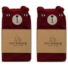 Bear Knee Socks in Dark Red, Mini Dressing - BubbleChops LLC